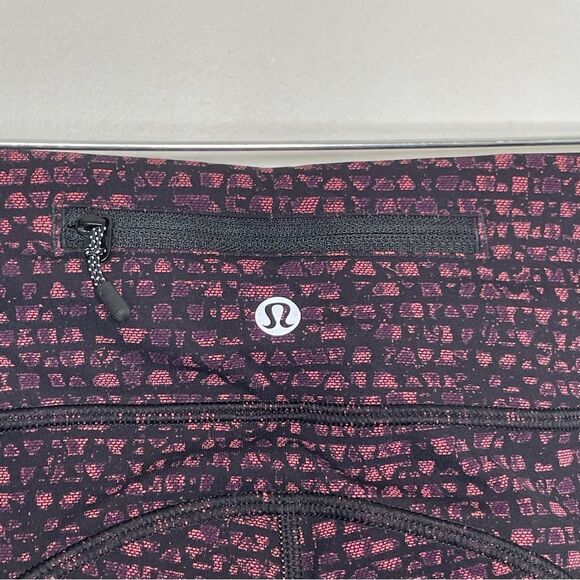 Lululemon Speed Tight V Shatter Weave Dust Coral Plum workout leggings - Picture 4 of 9